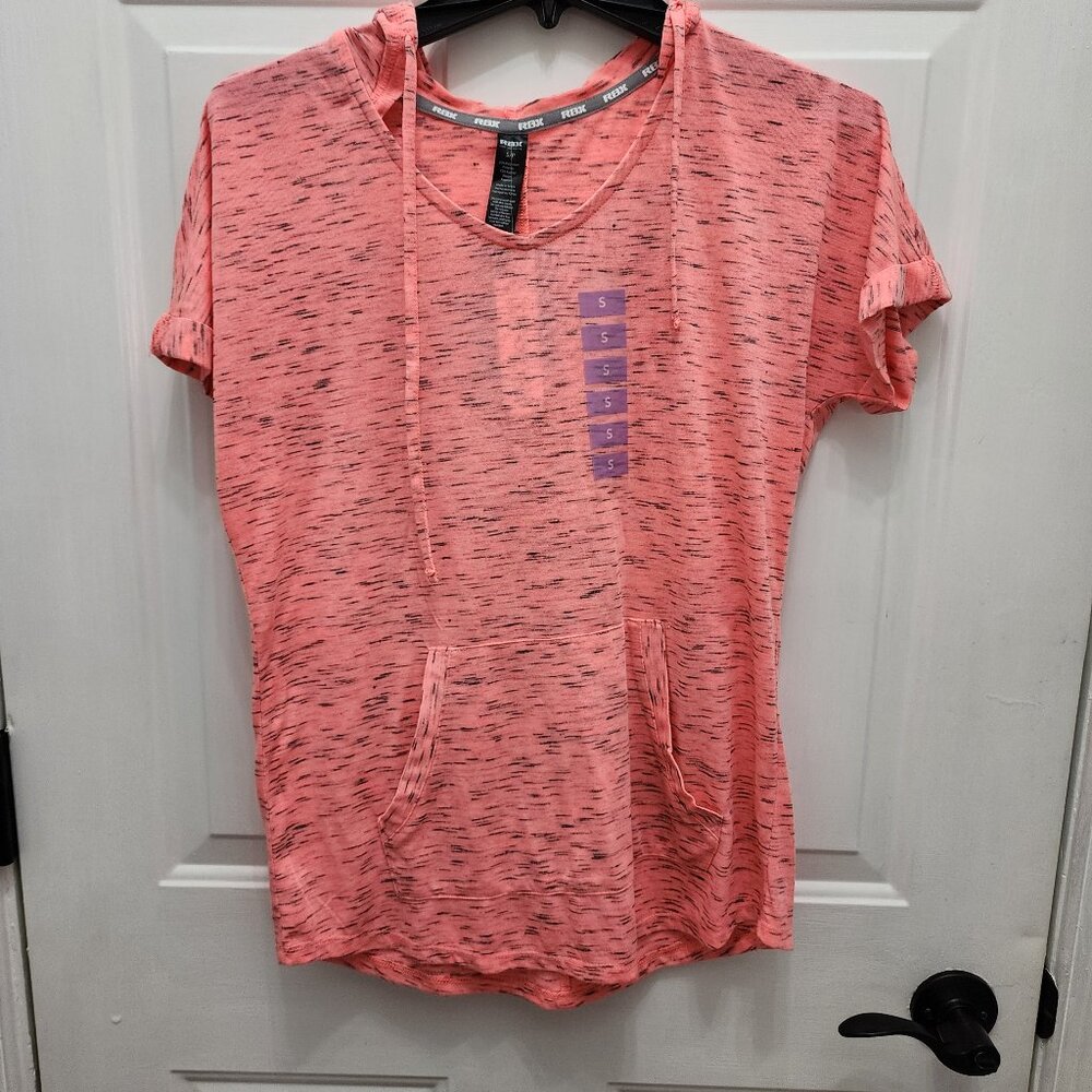 NWT RBX Women's Short Sleeve Athletic Multi Color T Shirt Hoodie Size S